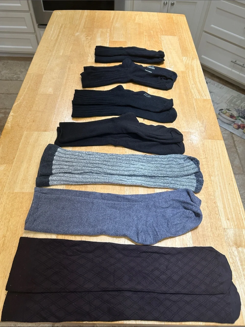 Women's Hosiery & Socks 7 Pack - Black, Gray, Dark Brown